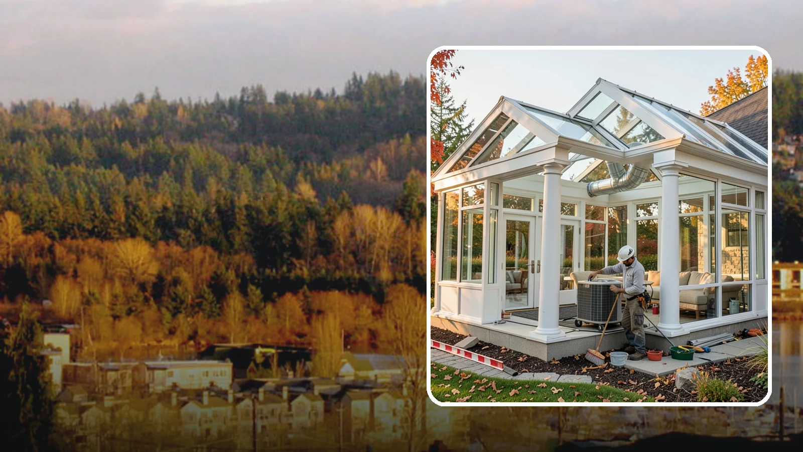 Conservatory Construction in Kenmore, King County, WA - An elegant, classically styled glass room addition inspired by traditional garden conservatories.