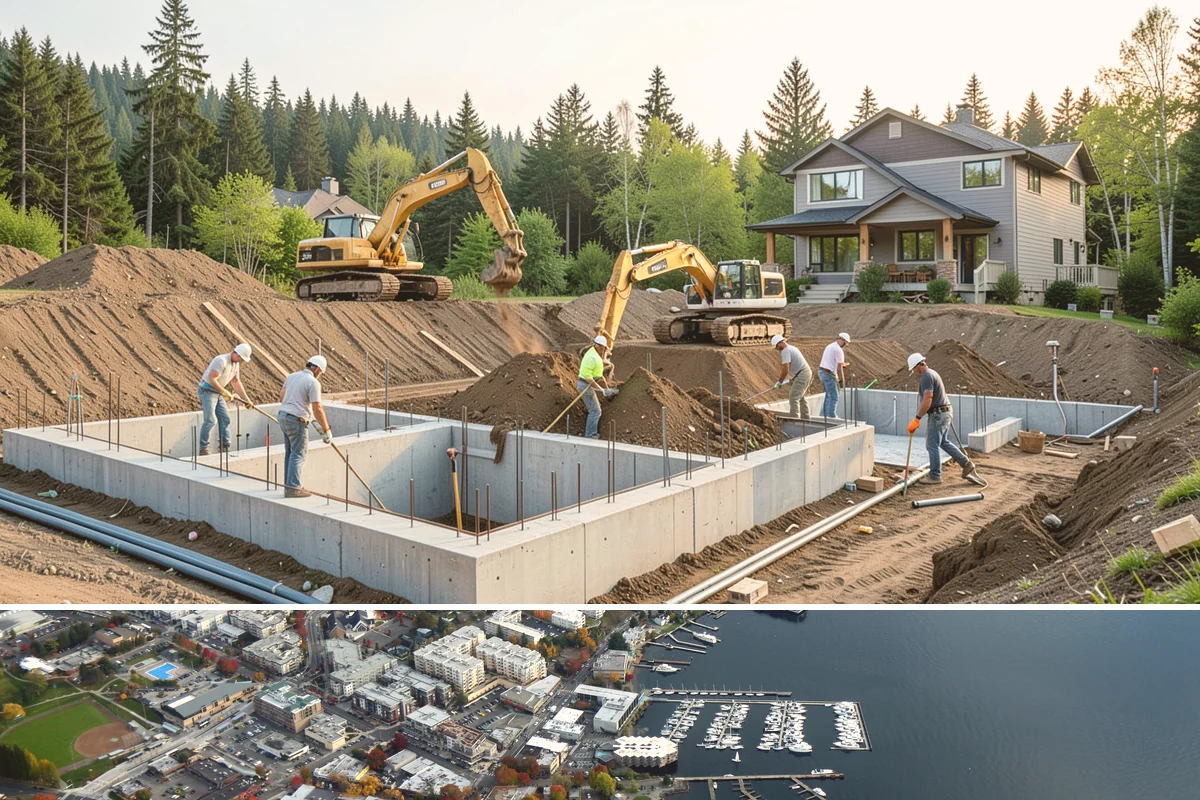 Conservatory Construction in Kirkland, King County, WA - The glass roof and walls are installed during dry weather to ensure fully weather-tight seals.