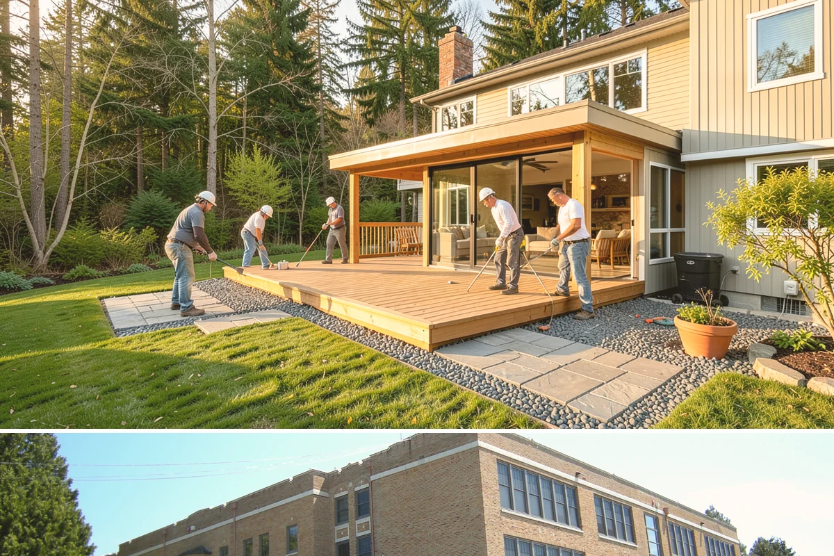 Conservatory Construction in Maple Valley, King County, WA - The glass roof and walls are installed during dry weather to ensure fully weather-tight seals.