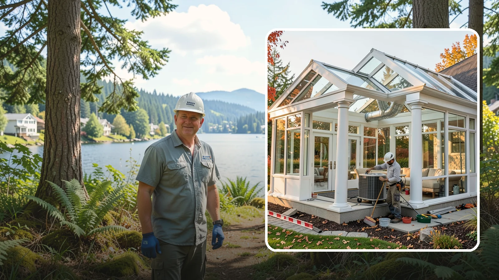 Conservatory Construction in Milton, King County, WA - An elegant, classically styled glass room addition inspired by traditional garden conservatories.