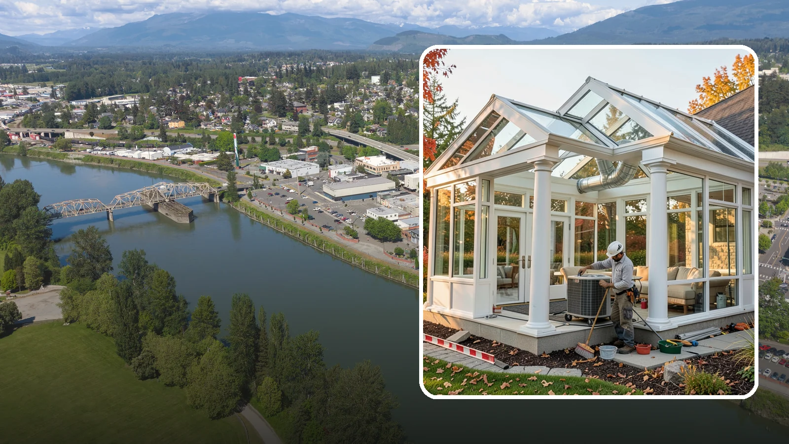 Conservatory Construction in Mount Vernon, Skagit County, WA - An elegant, classically styled glass room addition inspired by traditional garden conservatories.