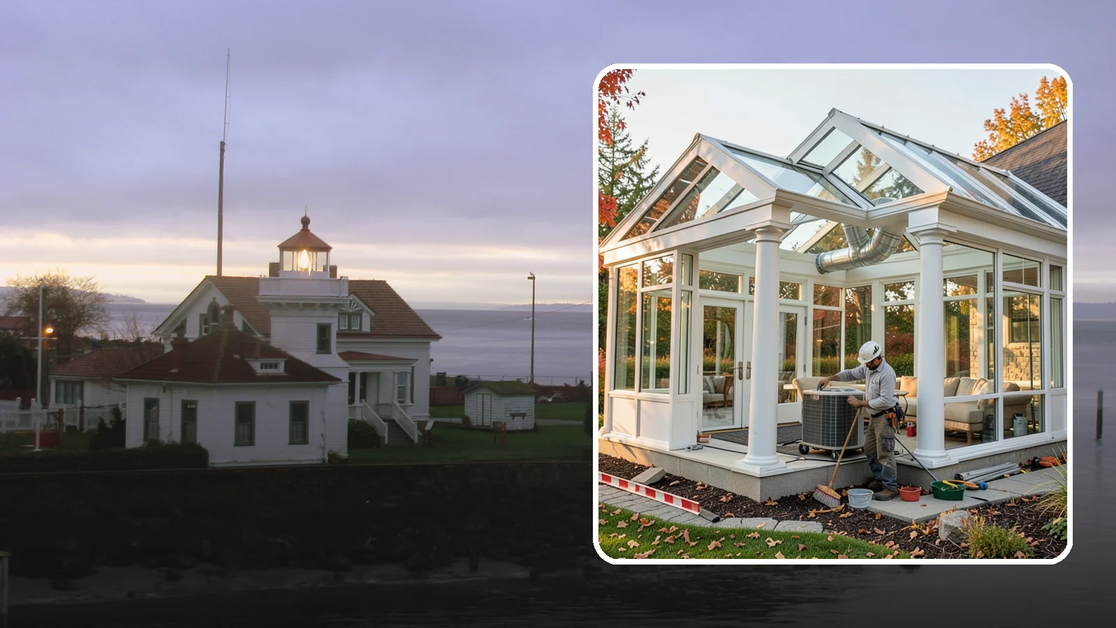 Conservatory Construction in Mukilteo, Snohomish County, WA - An elegant, classically styled glass room addition inspired by traditional garden conservatories.