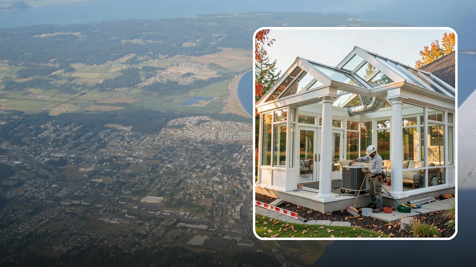 Conservatory Construction in Oak Harbor, Island County, WA - An elegant, classically styled glass room addition inspired by traditional garden conservatories.