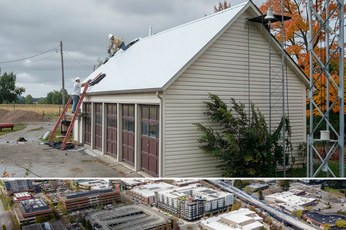 Conservatory Construction in Redmond, King County, WA - The glass roof and walls are installed during dry weather to ensure fully weather-tight seals.