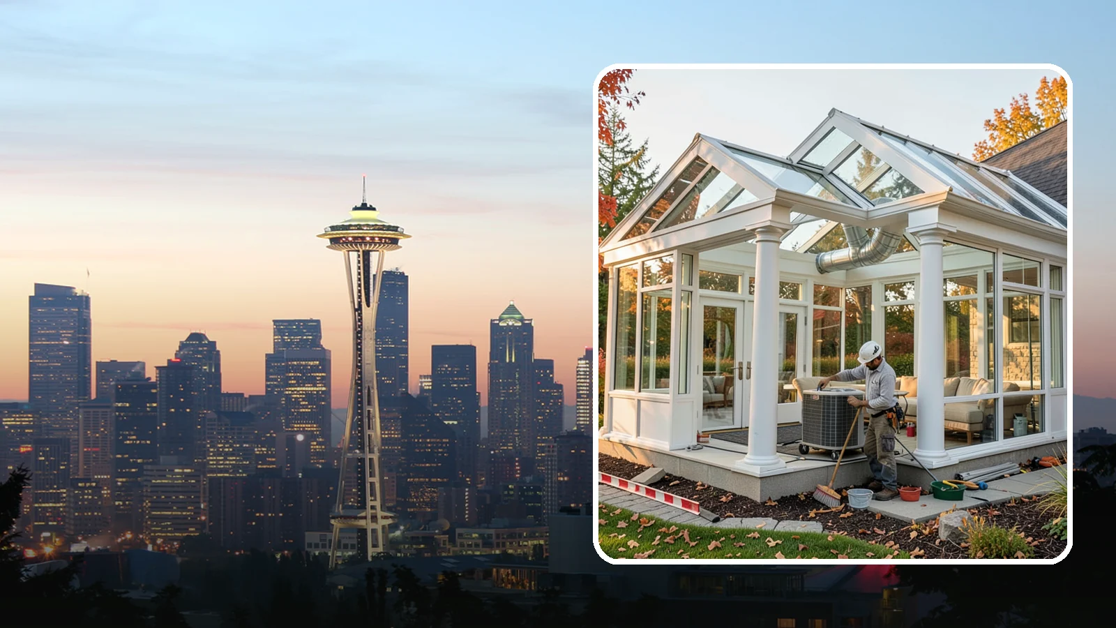 Conservatory Construction in Seattle, King County, WA - An elegant, classically styled glass room addition inspired by traditional garden conservatories.