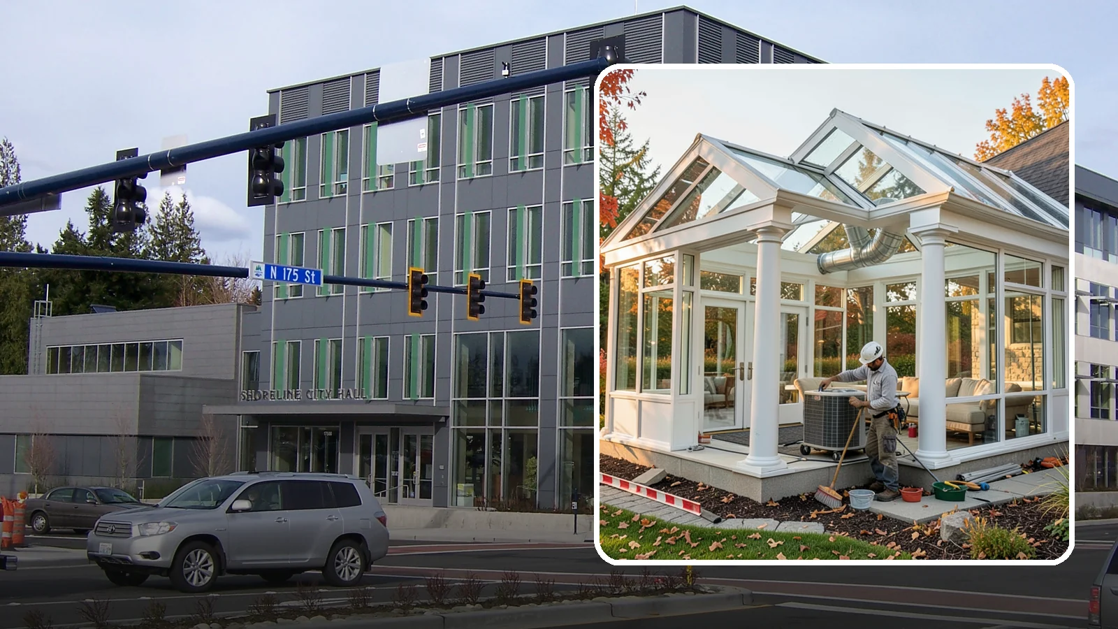 Conservatory Construction in Shoreline, King County, WA - An elegant, classically styled glass room addition inspired by traditional garden conservatories.