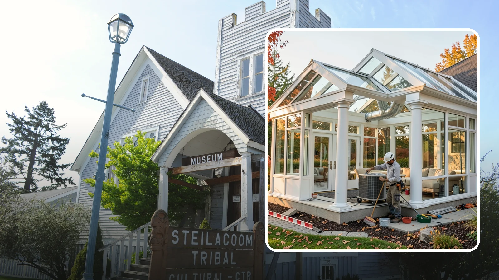 Conservatory Construction in Steilacoom, Pierce County, WA - An elegant, classically styled glass room addition inspired by traditional garden conservatories.
