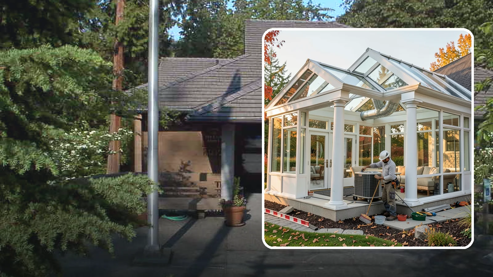 Conservatory Construction in Yarrow Point, King County, WA - An elegant, classically styled glass room addition inspired by traditional garden conservatories.