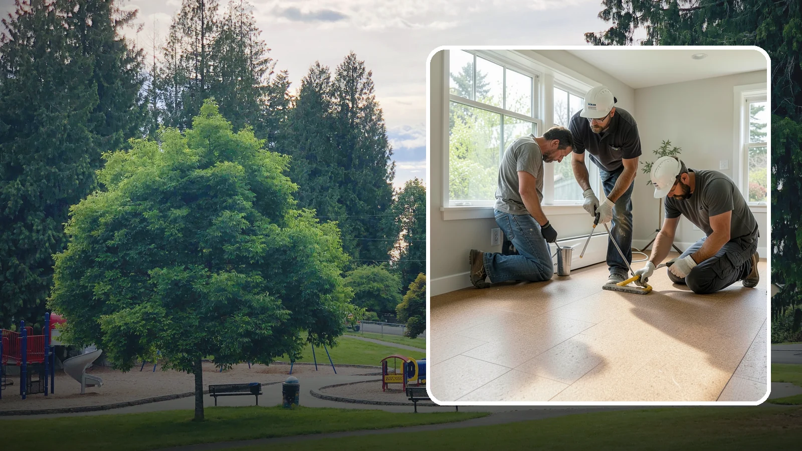 Cork Flooring Installation in Bonney Lake, Pierce County, WA - Comfortable, insulating cork flooring installation that is gentle underfoot and naturally warm.