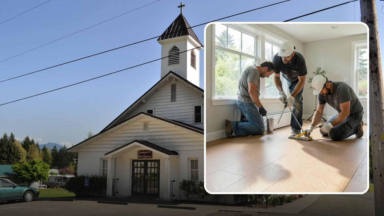 Cork Flooring Installation in Concrete, Skagit County, WA - Comfortable, insulating cork flooring installation that is gentle underfoot and naturally warm.
