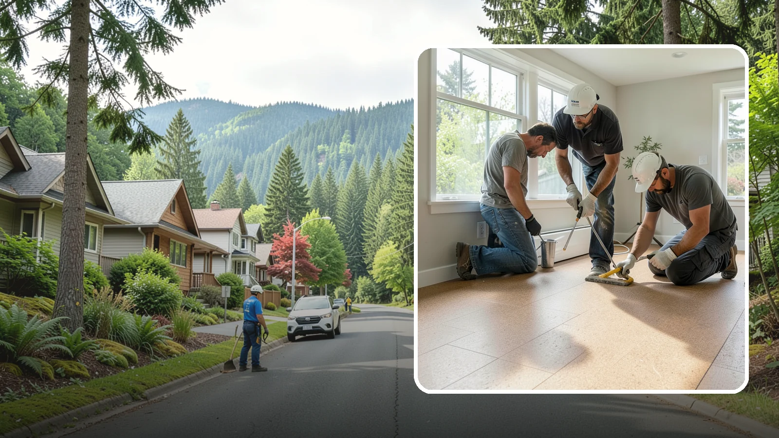 Cork Flooring Installation in Darrington, Snohomish County, WA - Comfortable, insulating cork flooring installation that is gentle underfoot and naturally warm.