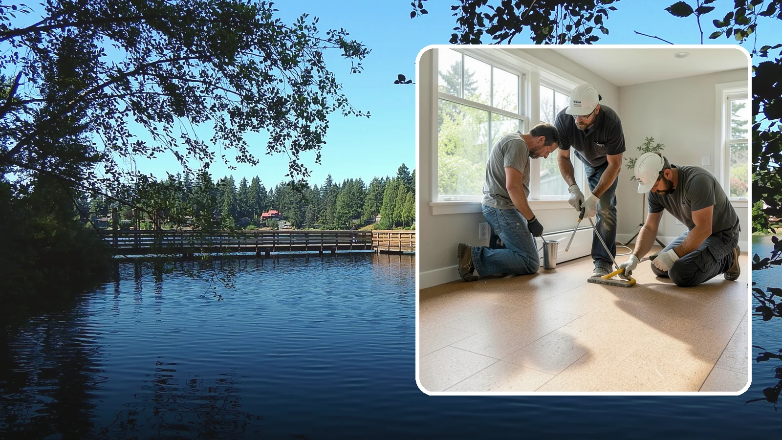 Cork Flooring Installation in Federal Way, King County, WA - Comfortable, insulating cork flooring installation that is gentle underfoot and naturally warm.