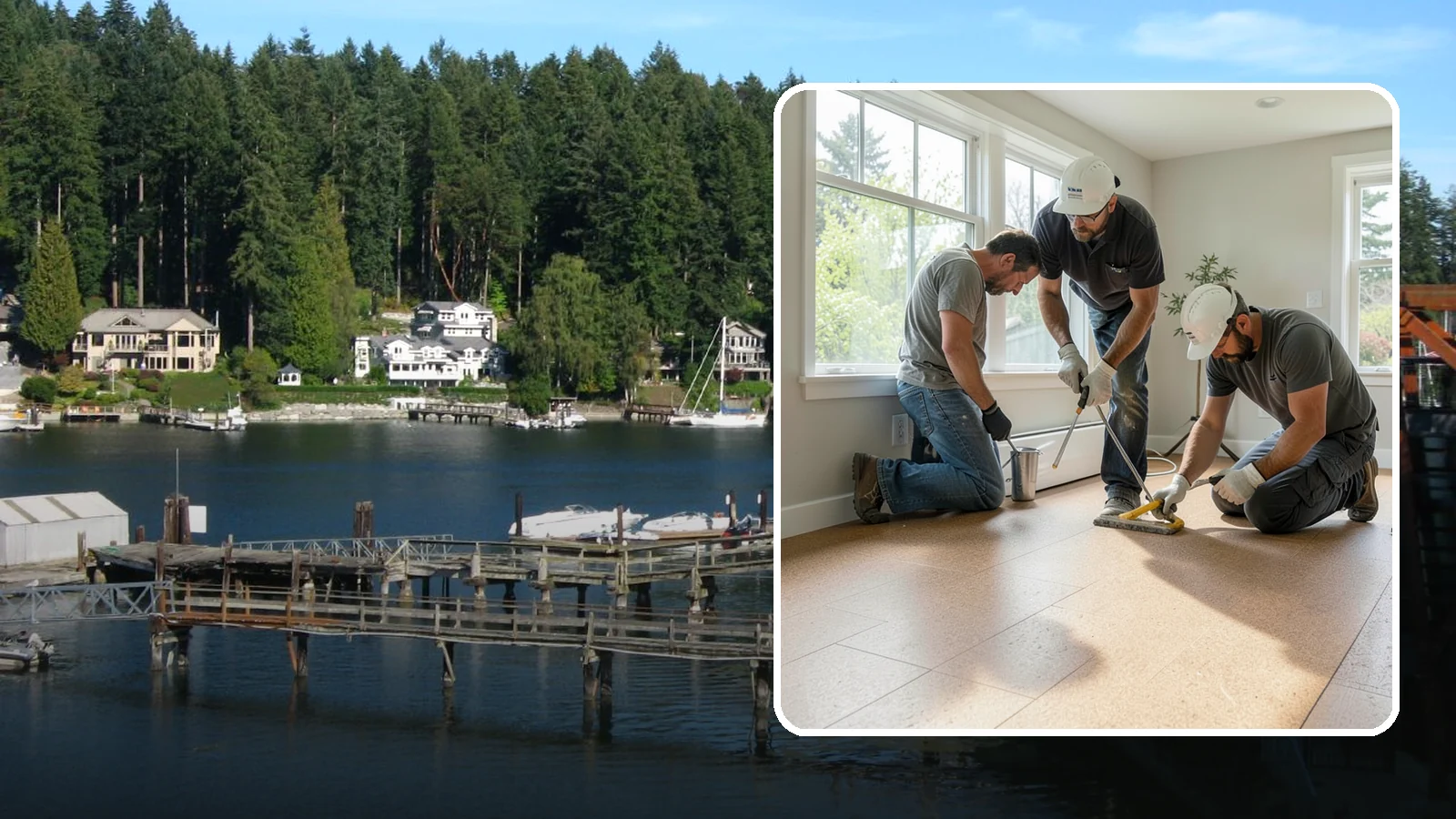 Cork Flooring Installation in Gig Harbor, Pierce County, WA - Comfortable, insulating cork flooring installation that is gentle underfoot and naturally warm.