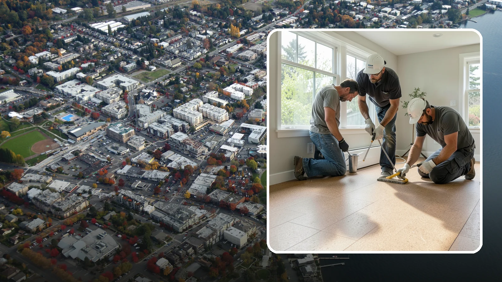 Cork Flooring Installation in Kirkland, King County, WA - Comfortable, insulating cork flooring installation that is gentle underfoot and naturally warm.