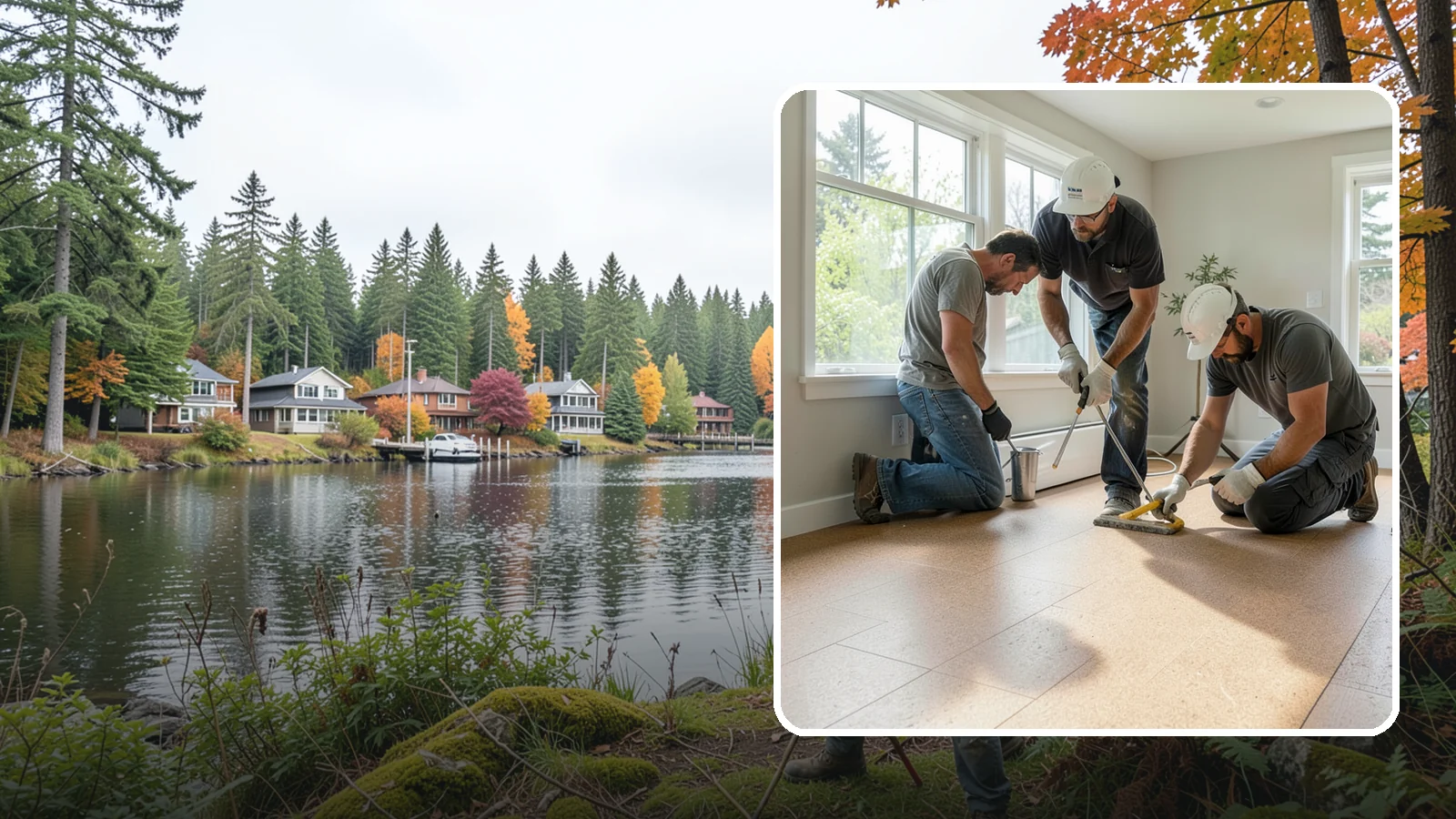 Cork Flooring Installation in La Conner, Skagit County, WA - Comfortable, insulating cork flooring installation that is gentle underfoot and naturally warm.
