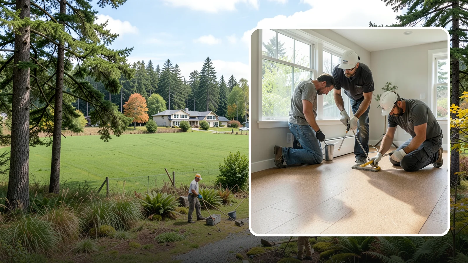 Cork Flooring Installation in Lyman, Skagit County, WA - Comfortable, insulating cork flooring installation that is gentle underfoot and naturally warm.