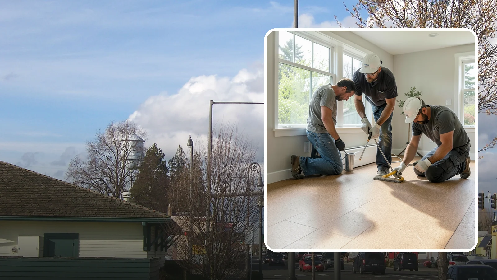 Cork Flooring Installation in Marysville, Snohomish County, WA - Comfortable, insulating cork flooring installation that is gentle underfoot and naturally warm.