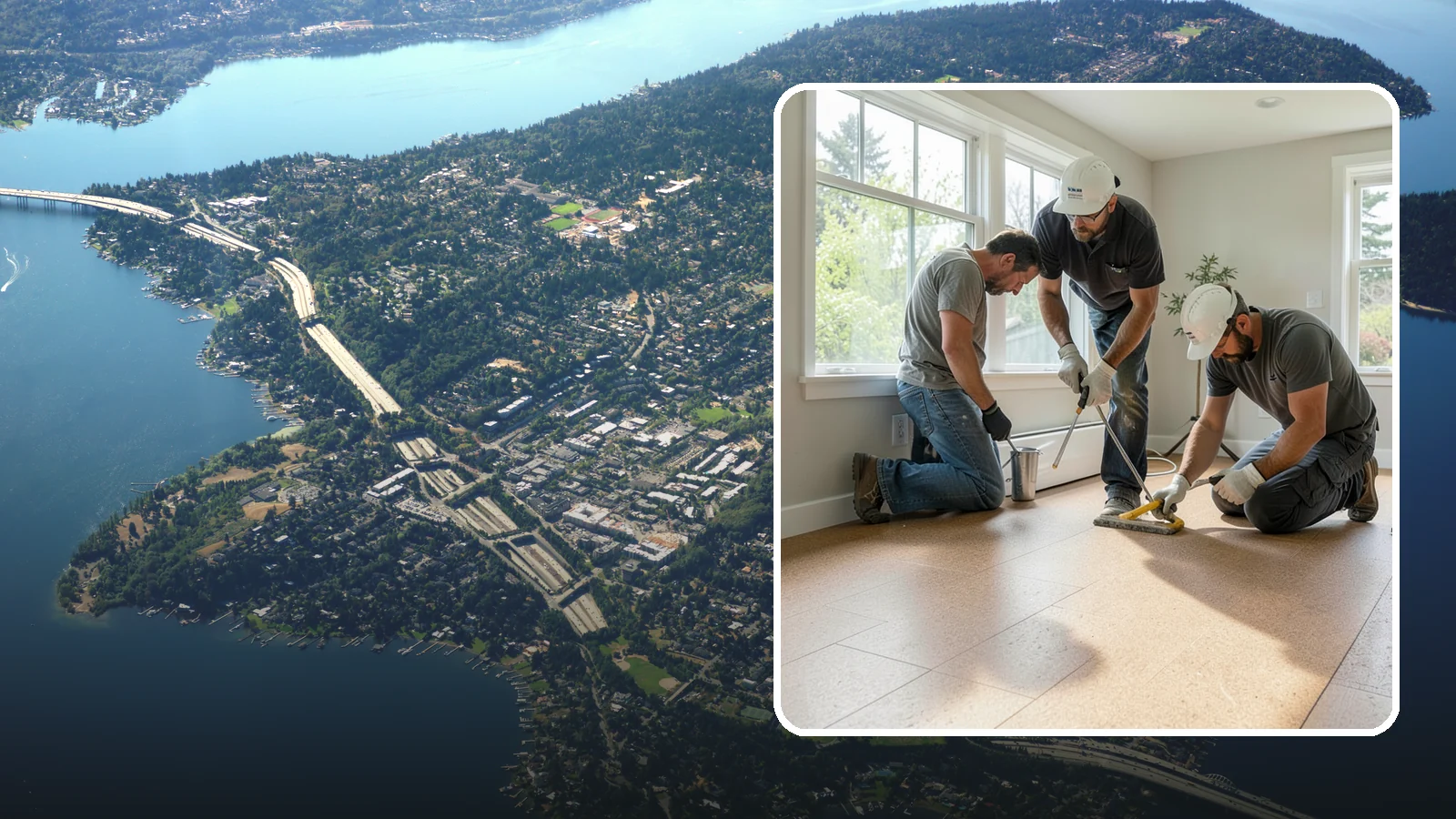 Cork Flooring Installation in Mercer Island, King County, WA - Comfortable, insulating cork flooring installation that is gentle underfoot and naturally warm.