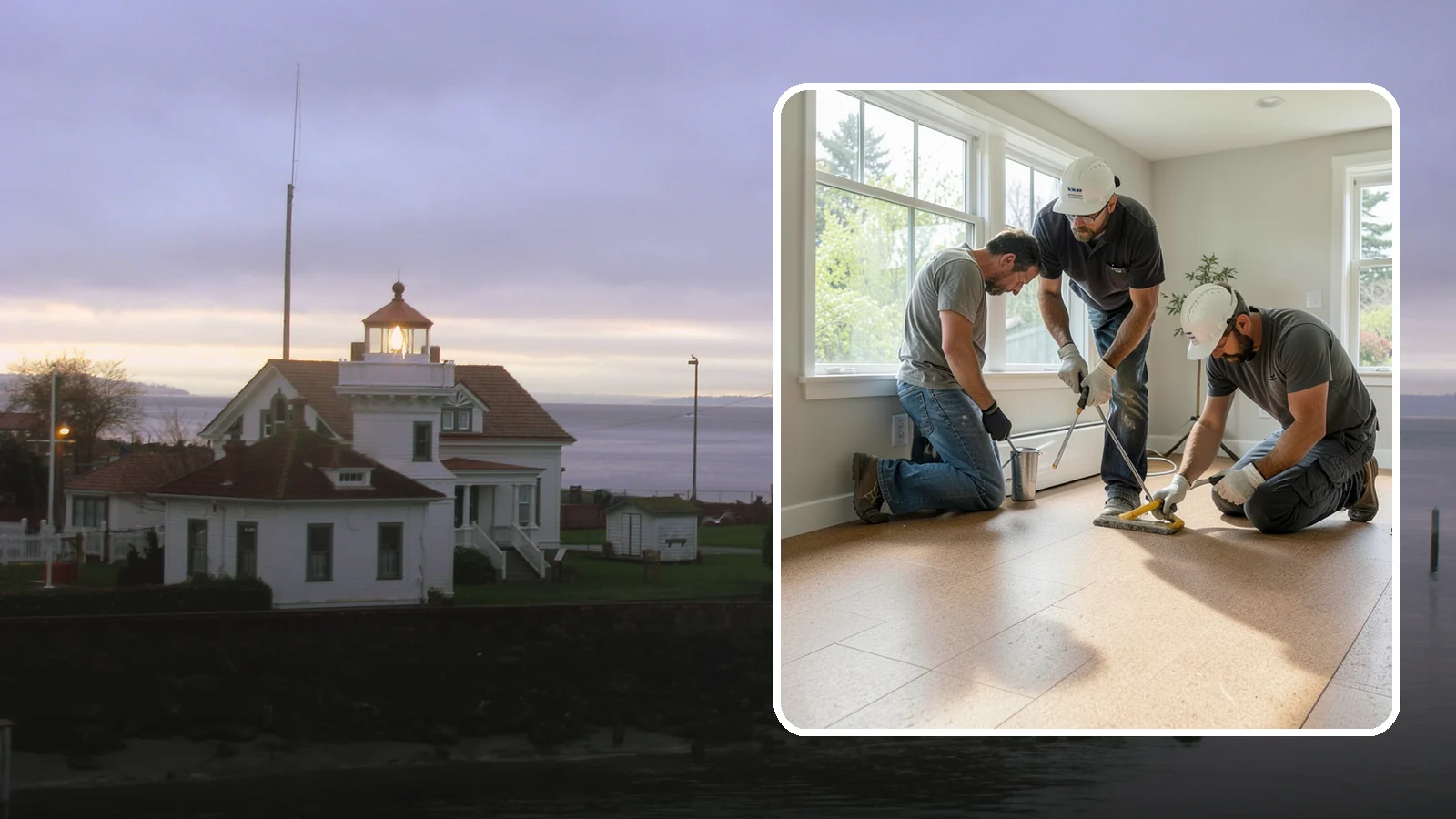 Cork Flooring Installation in Mukilteo, Snohomish County, WA - Comfortable, insulating cork flooring installation that is gentle underfoot and naturally warm.