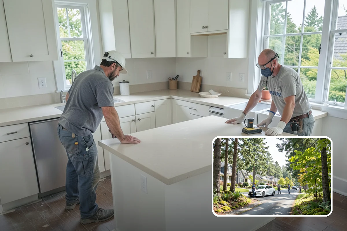 Cork Flooring Installation in Normandy Park, King County, WA - Soft and cushioned for standing comfort