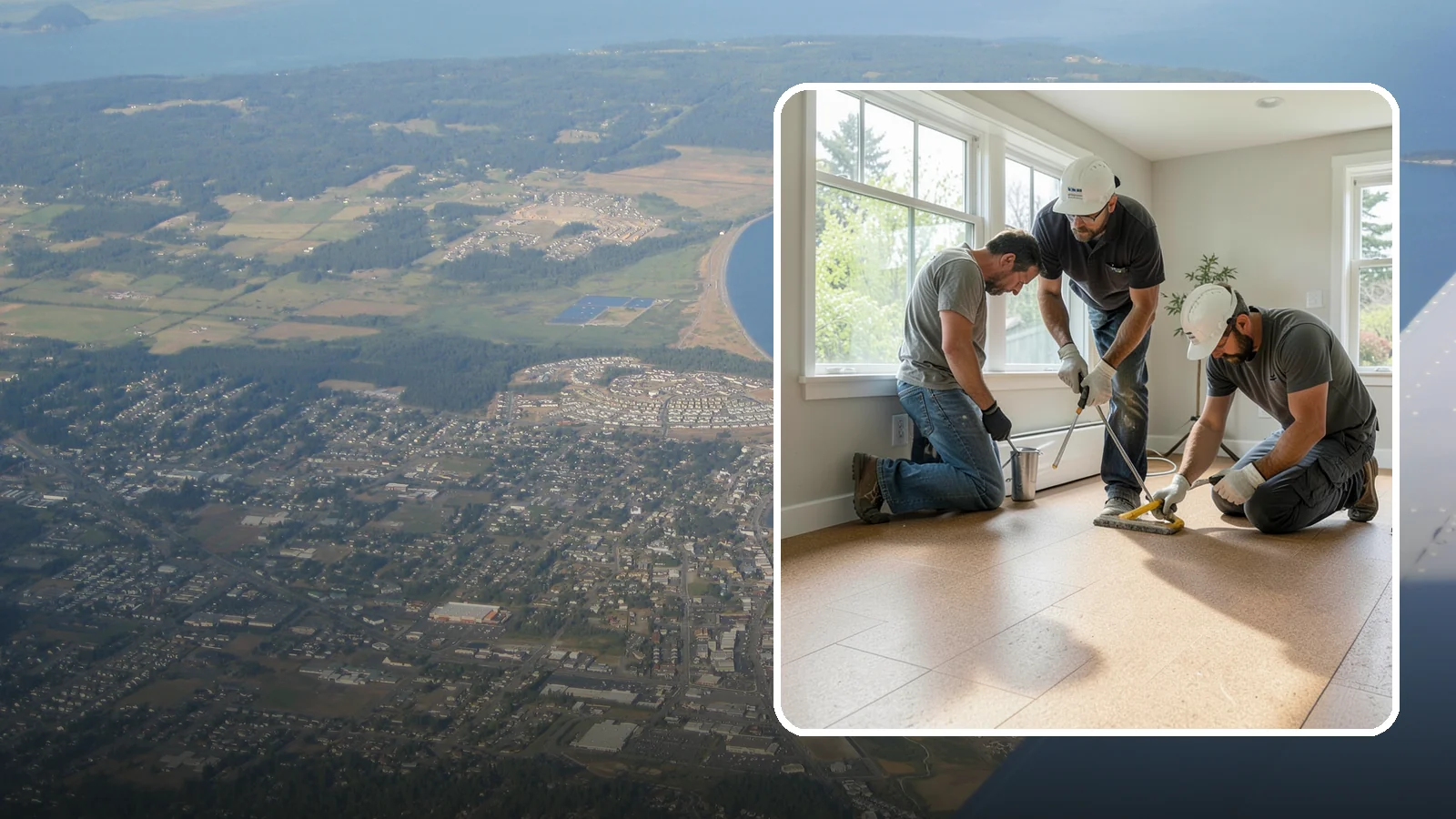 Cork Flooring Installation in Oak Harbor, Island County, WA - Comfortable, insulating cork flooring installation that is gentle underfoot and naturally warm.