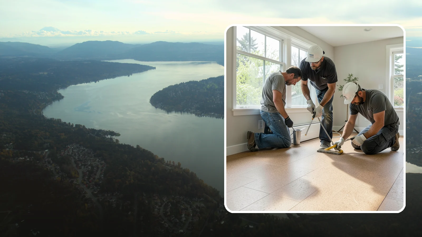 Cork Flooring Installation in Sammamish, King County, WA - Comfortable, insulating cork flooring installation that is gentle underfoot and naturally warm.