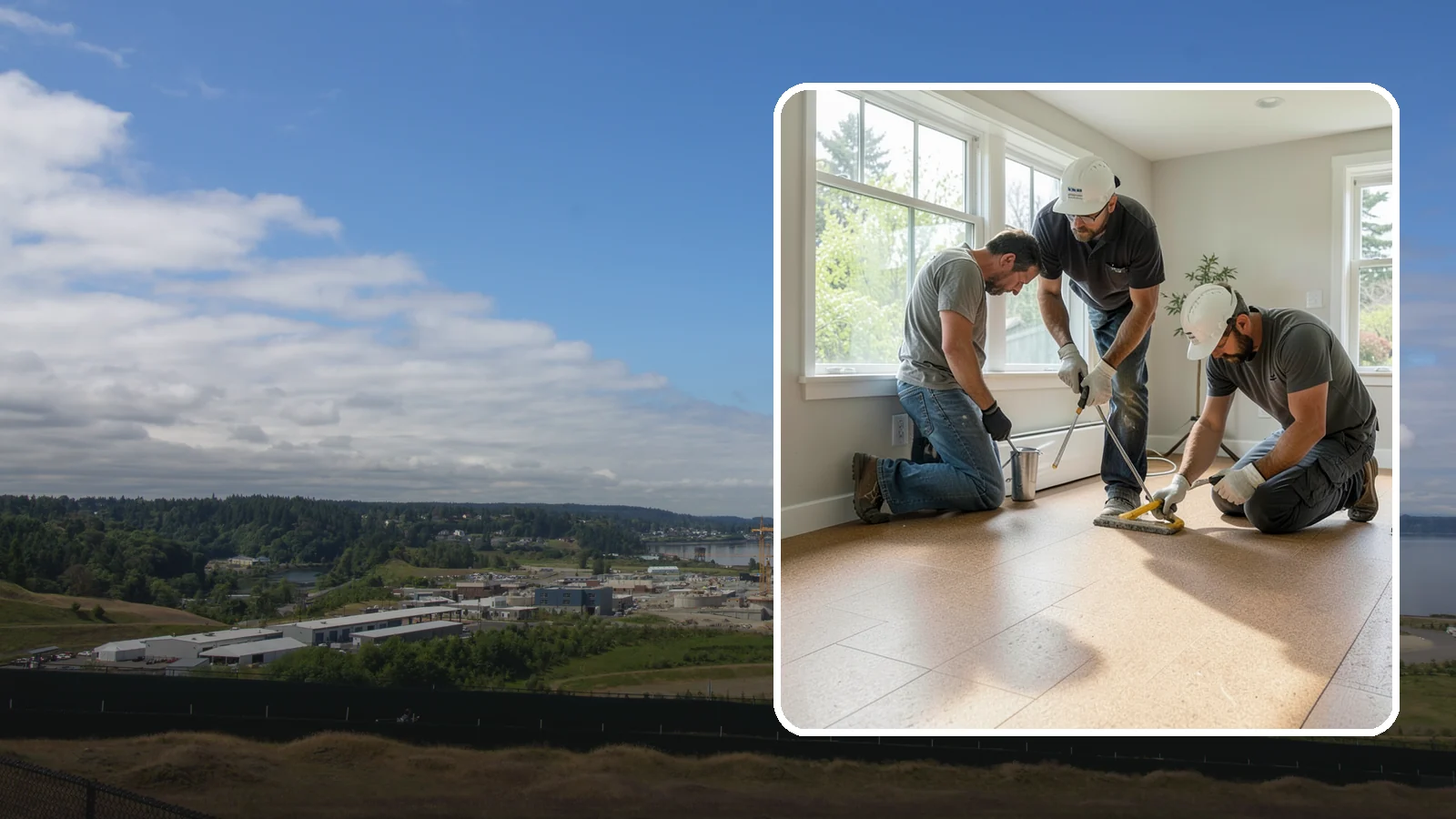 Cork Flooring Installation in University Place, Pierce County, WA - Comfortable, insulating cork flooring installation that is gentle underfoot and naturally warm.