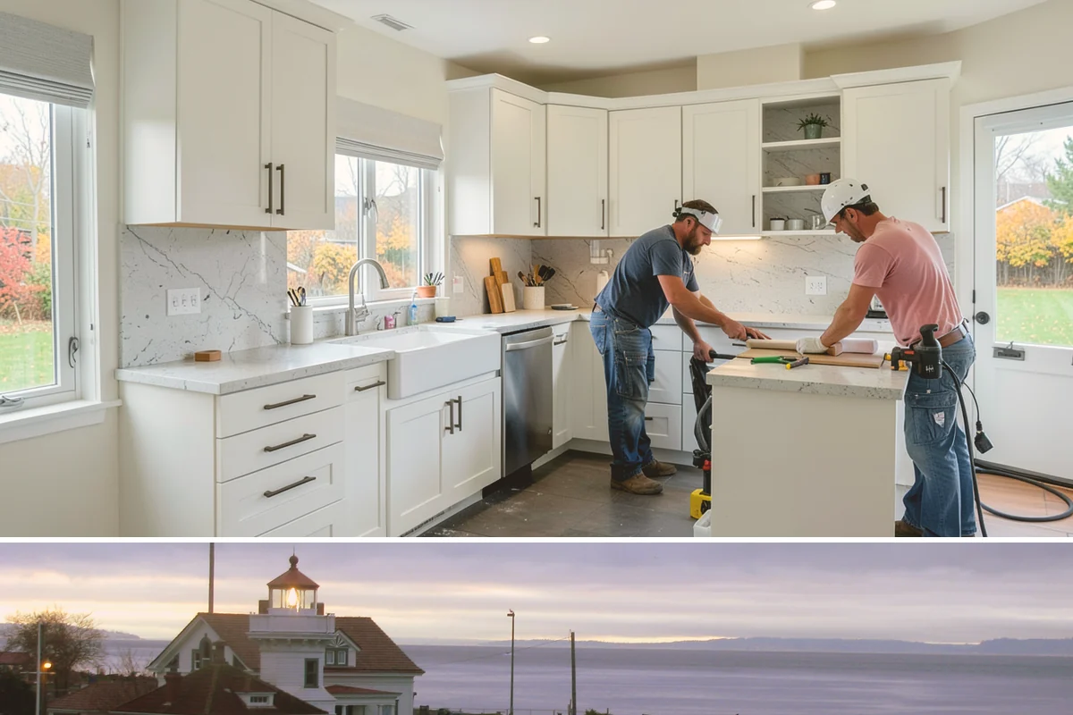 Countertop Replacement in Mukilteo, Snohomish County, WA - Countertop replacement happens indoors year-round, letting you refresh your kitchen even in the rainy PNW winter.