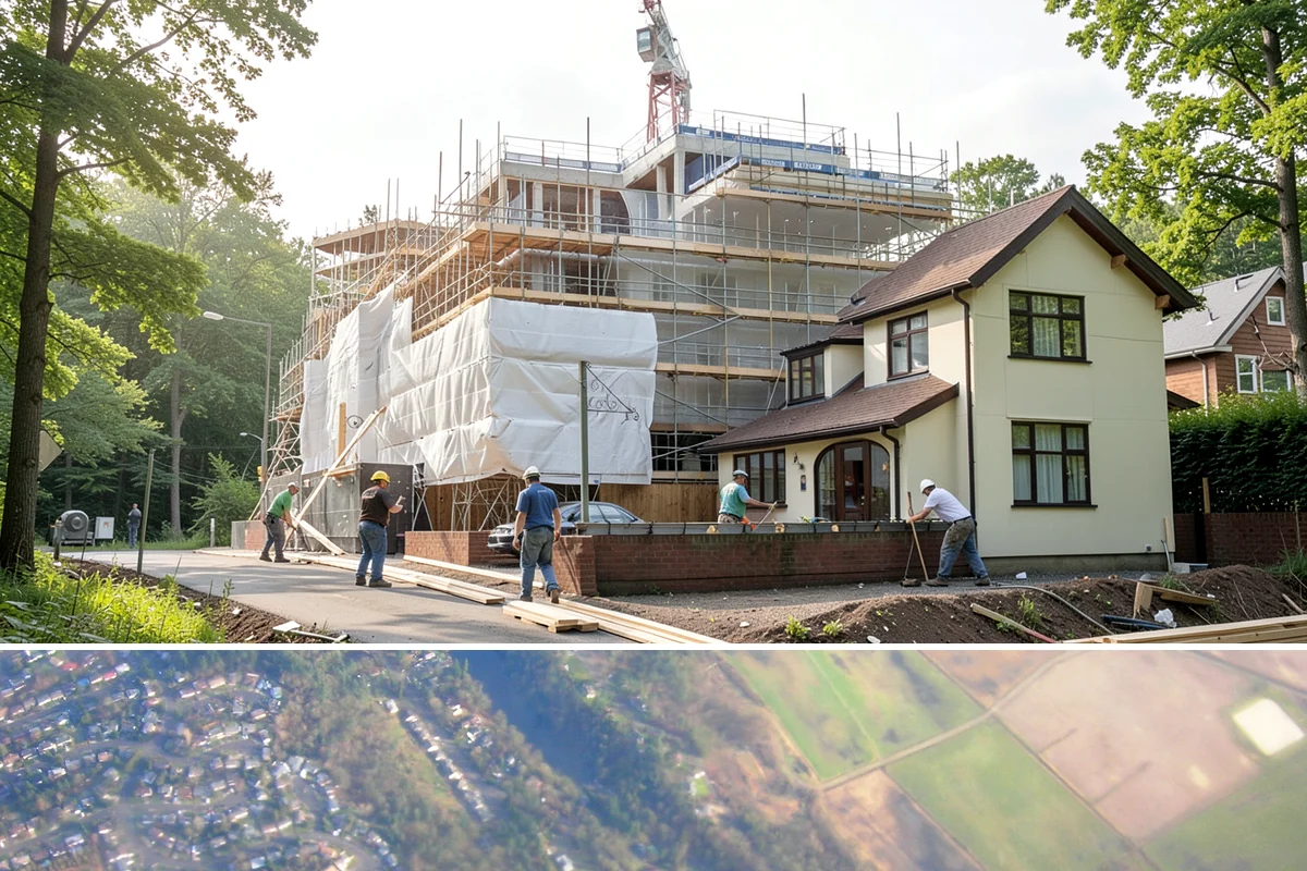 Covered Deck Construction in Algona, King County, WA - Summer's dry weather is ideal for opening up the roofline and tying into your home without water exposure.