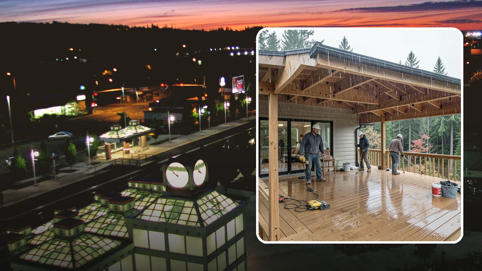 Covered Deck Construction in Auburn, King County, WA - Covered deck construction that lets you enjoy the outdoors through every Northwest rain shower.
