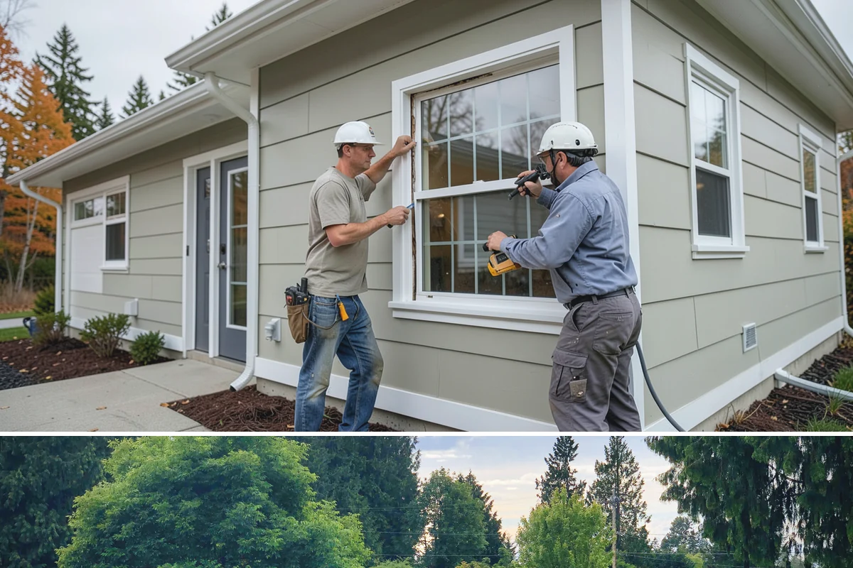 Covered Deck Construction in Bonney Lake, Pierce County, WA - Summer's dry weather is ideal for opening up the roofline and tying into your home without water exposure.