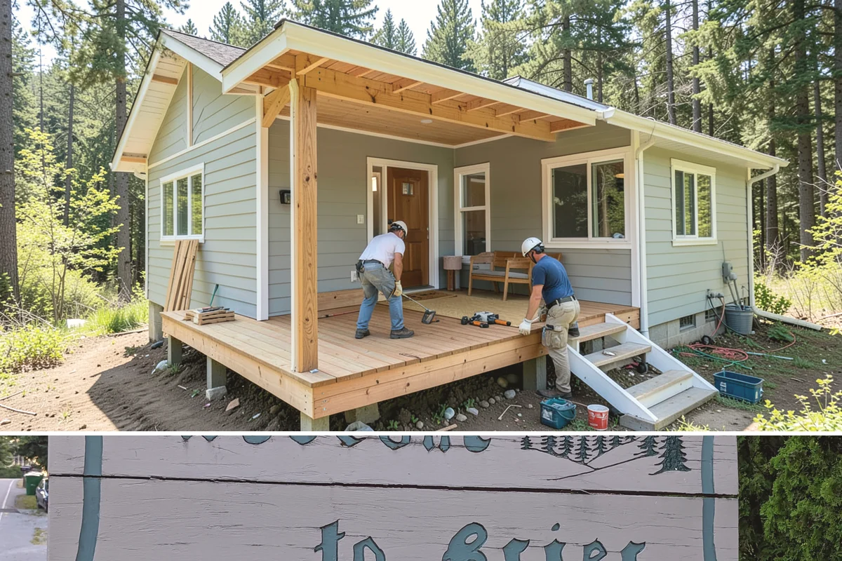 Covered Deck Construction in Brier, Snohomish County, WA - Summer's dry weather is ideal for opening up the roofline and tying into your home without water exposure.