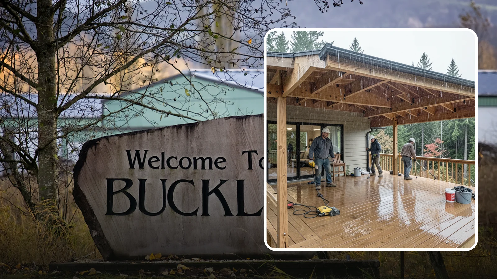 Covered Deck Construction in Buckley, Pierce County, WA - Covered deck construction that lets you enjoy the outdoors through every Northwest rain shower.