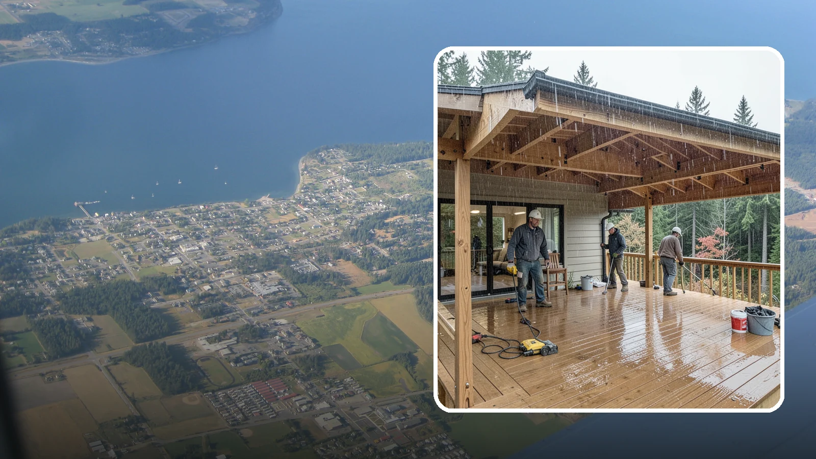 Covered Deck Construction in Coupeville, Island County, WA - Covered deck construction that lets you enjoy the outdoors through every Northwest rain shower.