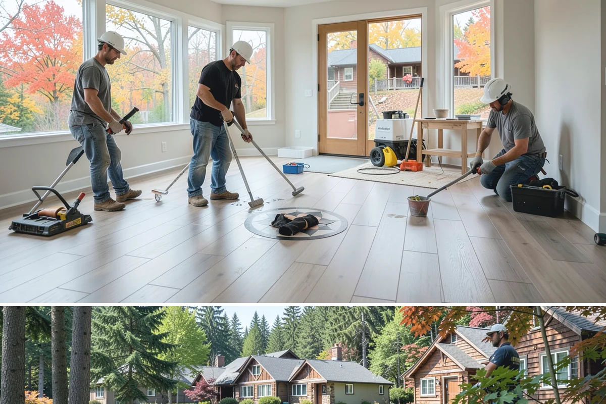 Covered Deck Construction in Edgewood, Pierce County, WA - Summer's dry weather is ideal for opening up the roofline and tying into your home without water exposure.