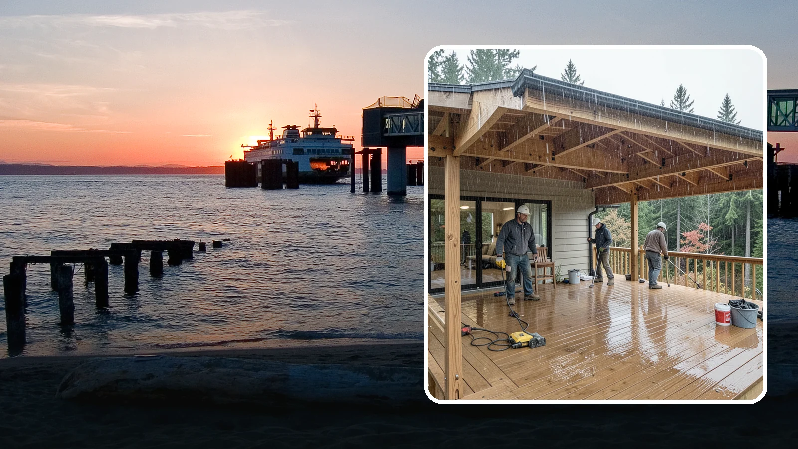 Covered Deck Construction in Edmonds, Snohomish County, WA - Covered deck construction that lets you enjoy the outdoors through every Northwest rain shower.
