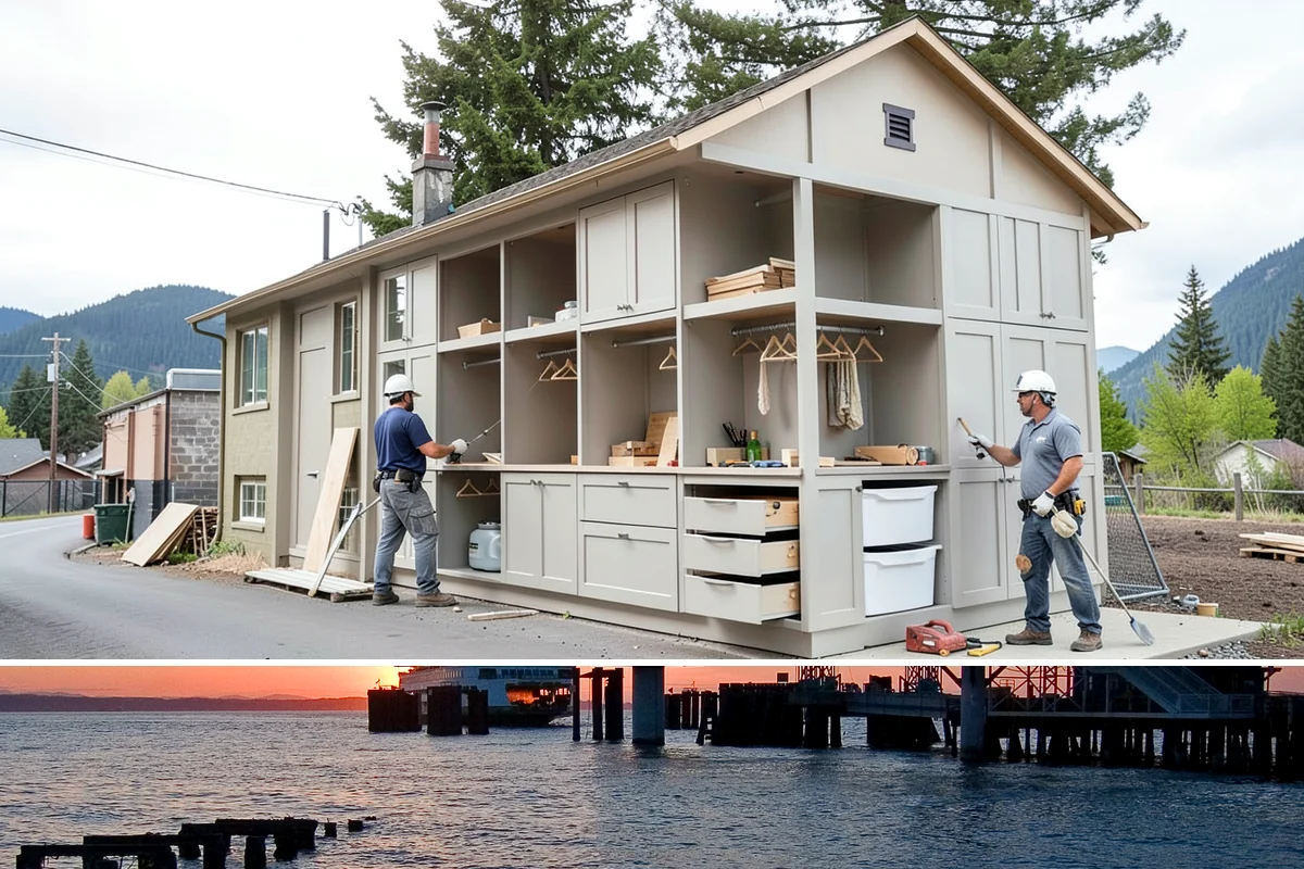 Covered Deck Construction in Edmonds, Snohomish County, WA - Summer's dry weather is ideal for opening up the roofline and tying into your home without water exposure.