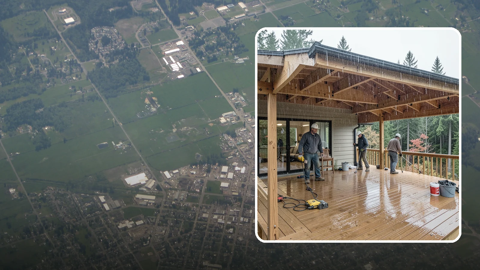 Covered Deck Construction in Enumclaw, King County, WA - Covered deck construction that lets you enjoy the outdoors through every Northwest rain shower.