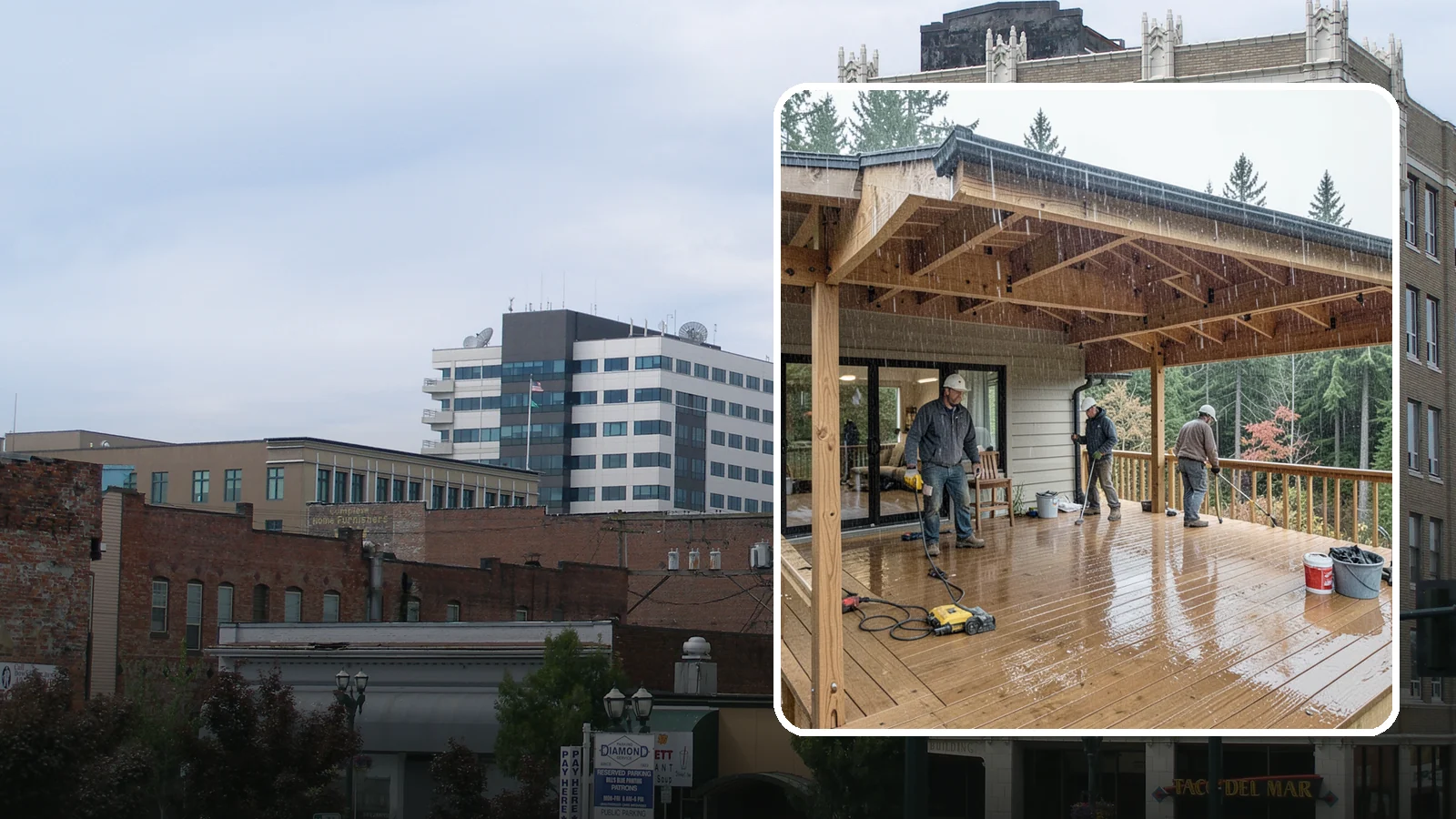 Covered Deck Construction in Everett, Snohomish County, WA - Covered deck construction that lets you enjoy the outdoors through every Northwest rain shower.