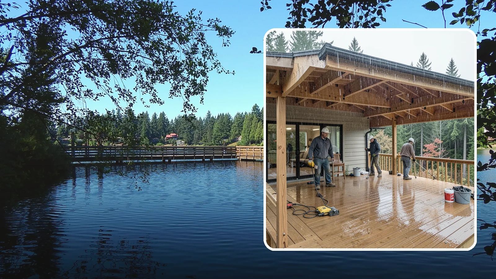 Covered Deck Construction in Federal Way, King County, WA - Covered deck construction that lets you enjoy the outdoors through every Northwest rain shower.