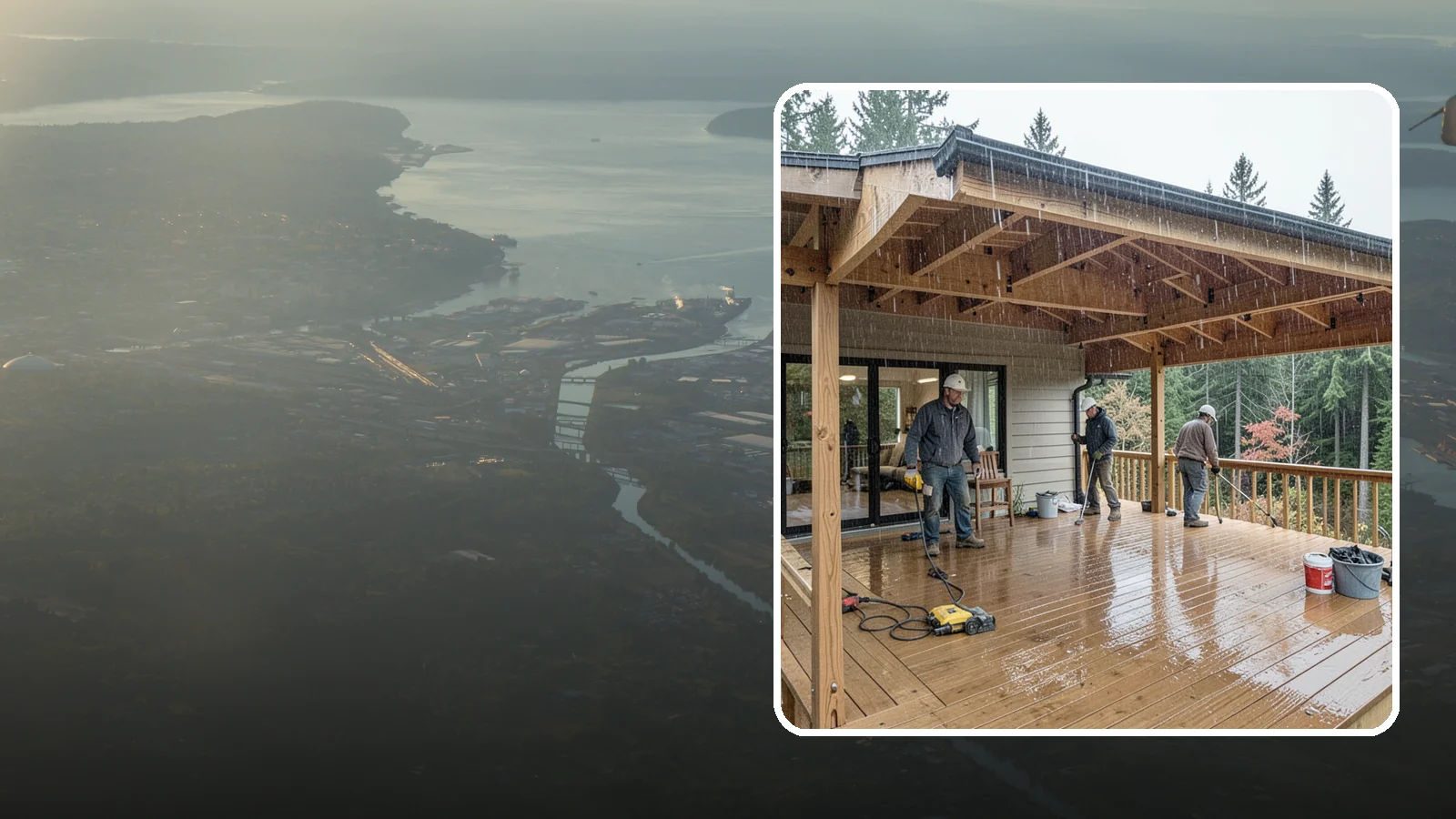 Covered Deck Construction in Fife, Pierce County, WA - Covered deck construction that lets you enjoy the outdoors through every Northwest rain shower.