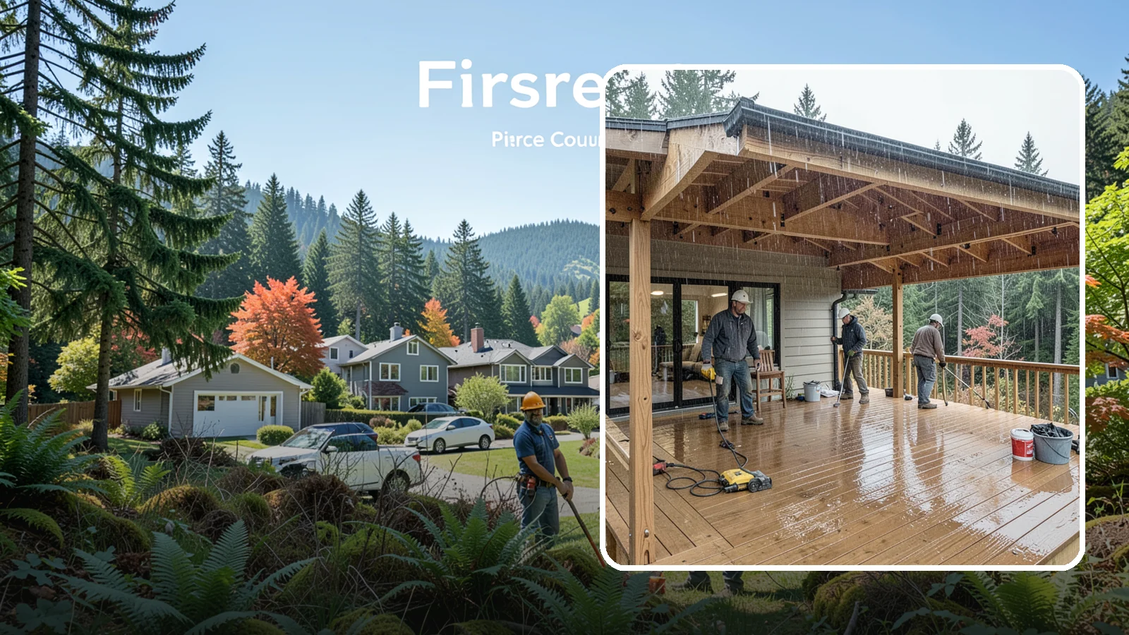 Covered Deck Construction in Fircrest, Pierce County, WA - Covered deck construction that lets you enjoy the outdoors through every Northwest rain shower.