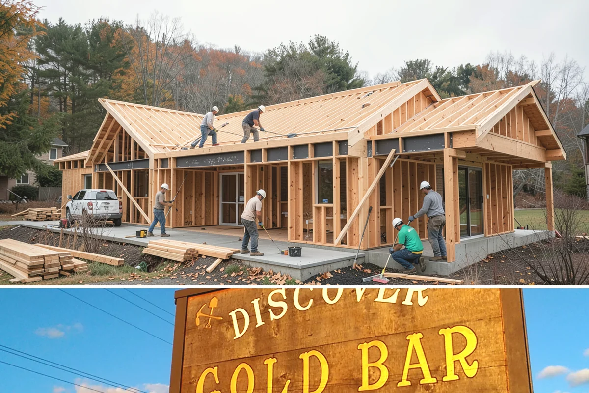 Covered Deck Construction in Gold Bar, Snohomish County, WA - Summer's dry weather is ideal for opening up the roofline and tying into your home without water exposure.