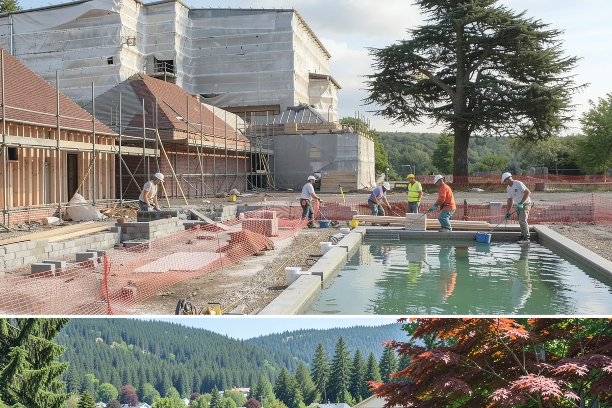 Covered Deck Construction in Index, Snohomish County, WA - Summer's dry weather is ideal for opening up the roofline and tying into your home without water exposure.