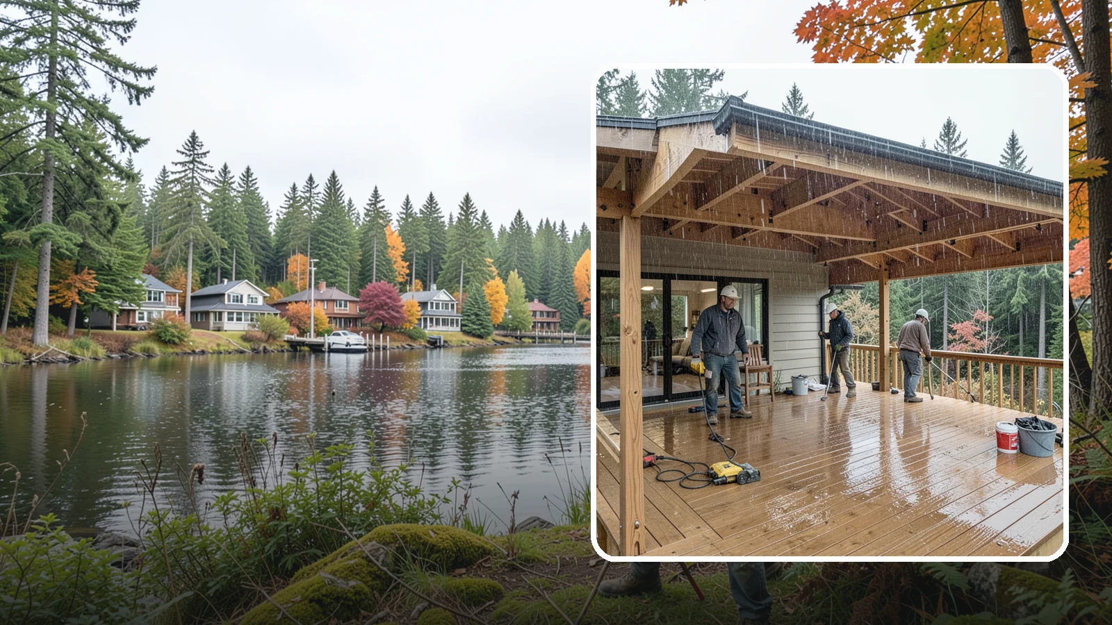 Covered Deck Construction in La Conner, Skagit County, WA - Covered deck construction that lets you enjoy the outdoors through every Northwest rain shower.