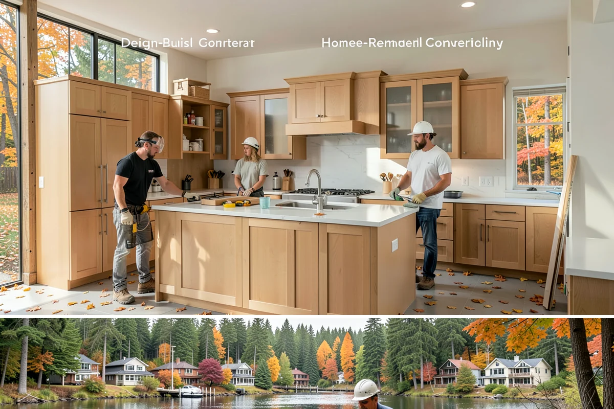 Covered Deck Construction in La Conner, Skagit County, WA - Summer's dry weather is ideal for opening up the roofline and tying into your home without water exposure.