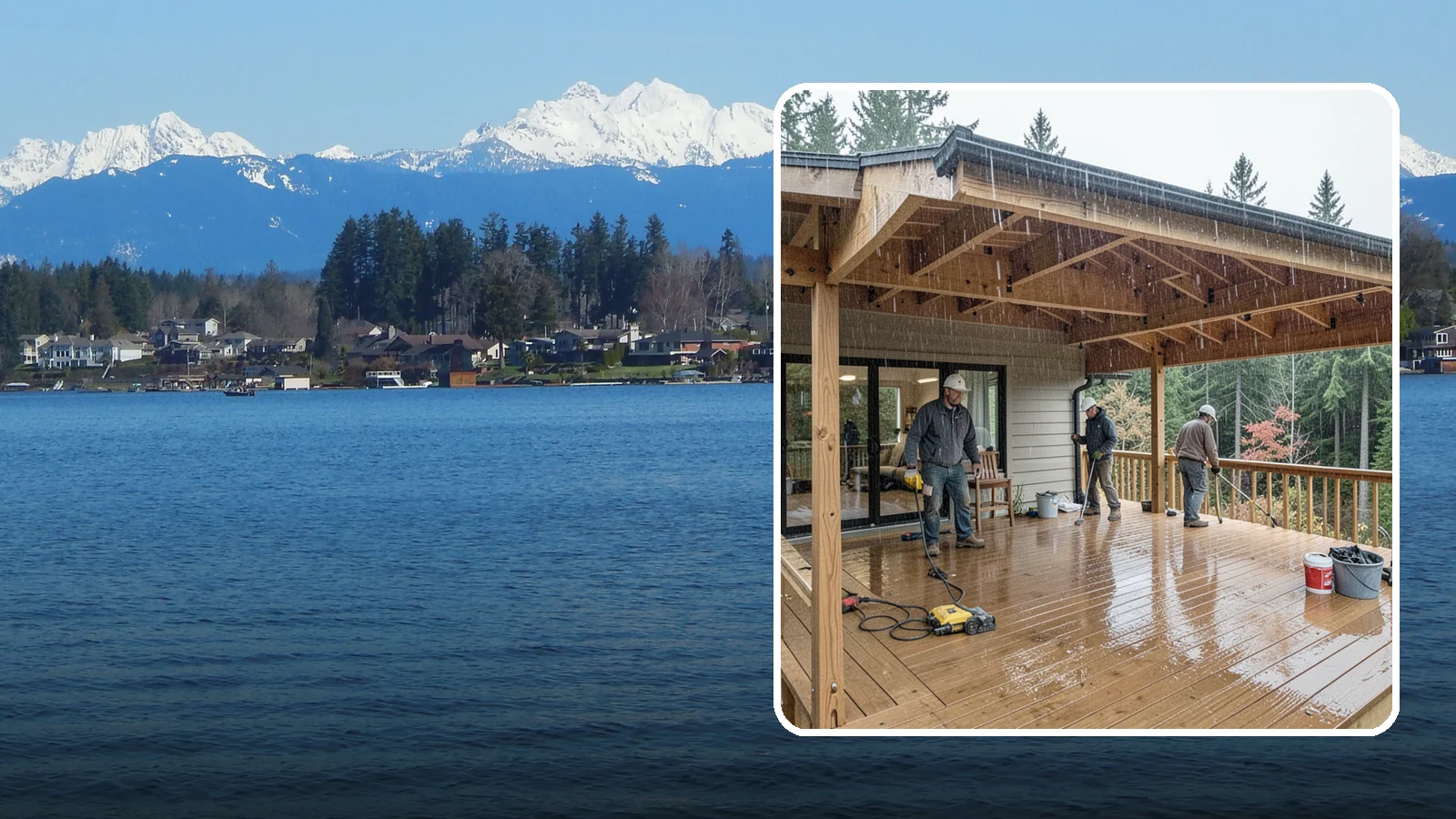 Covered Deck Construction in Lake Stevens, Snohomish County, WA - Covered deck construction that lets you enjoy the outdoors through every Northwest rain shower.