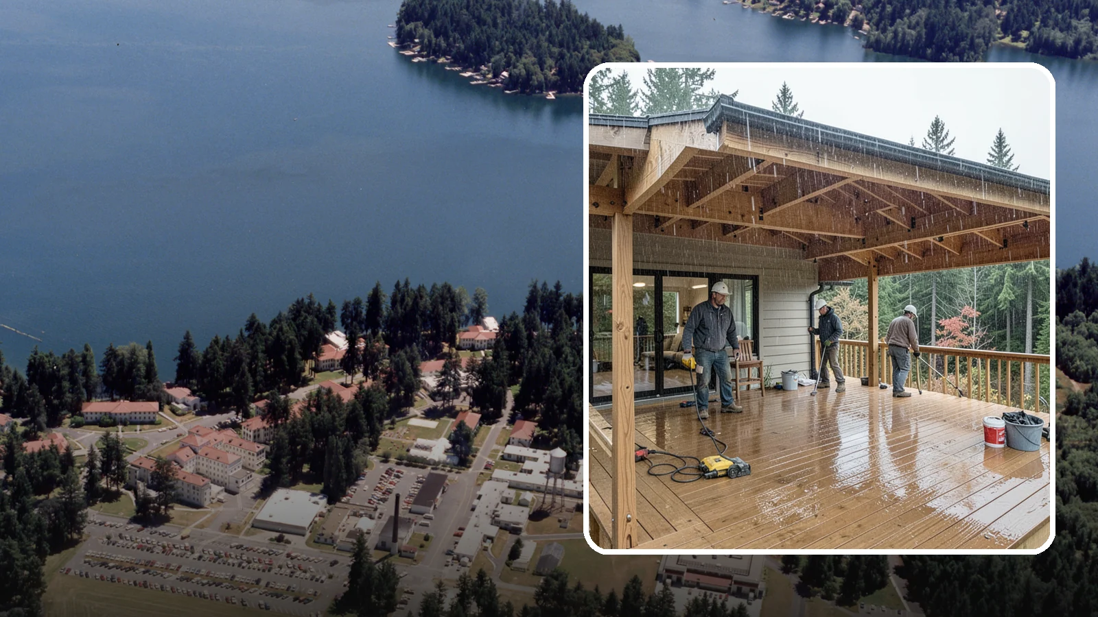 Covered Deck Construction in Lakewood, Pierce County, WA - Covered deck construction that lets you enjoy the outdoors through every Northwest rain shower.