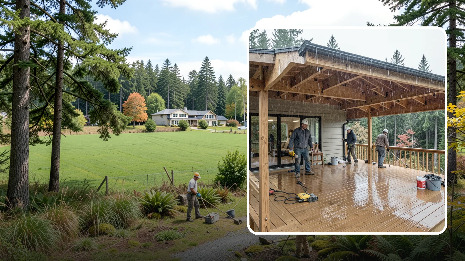 Covered Deck Construction in Lyman, Skagit County, WA - Covered deck construction that lets you enjoy the outdoors through every Northwest rain shower.