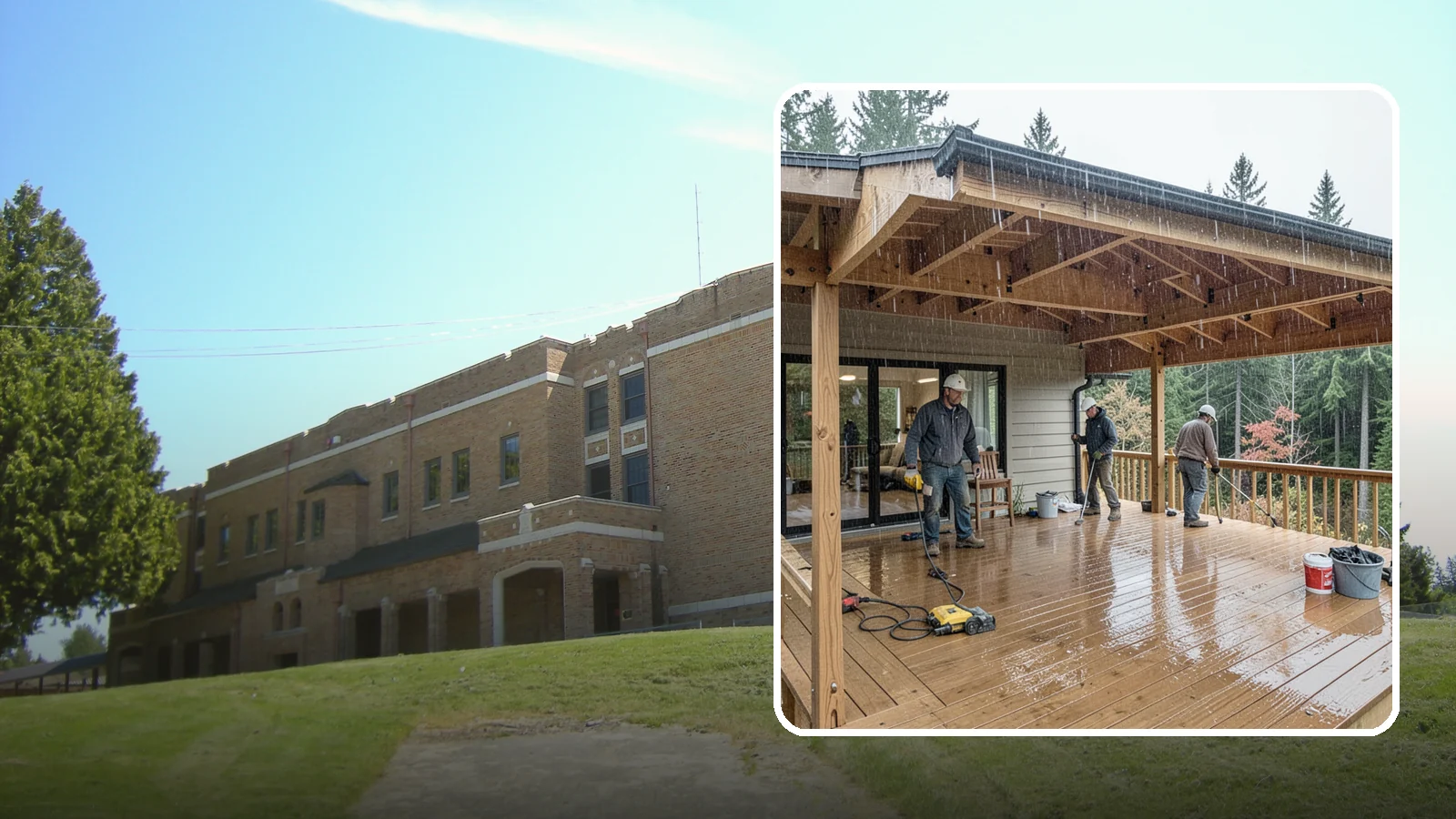 Covered Deck Construction in Maple Valley, King County, WA - Covered deck construction that lets you enjoy the outdoors through every Northwest rain shower.